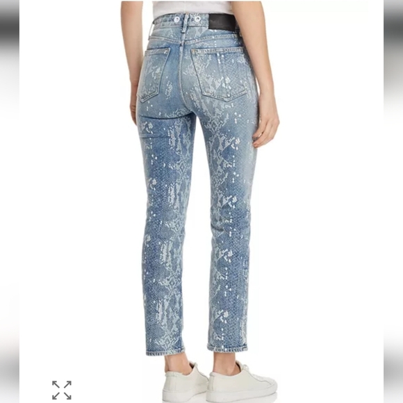 rag & bone Nina Ankle Cigarette Jeans in Worn Snake 32 Straight Leg Ankle Denim - Picture 3 of 13